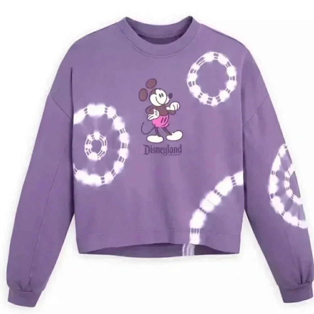 Nwt Disneyland Mickey‎ Mouse Genuine Mousewear Purple Tie-Dye Sweatshirt b9